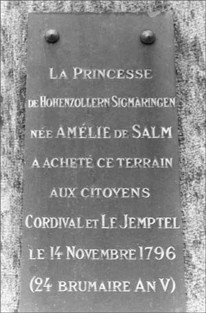 Gedenktafel Amalie von Hohenzollern-Sigmaringen picpus3