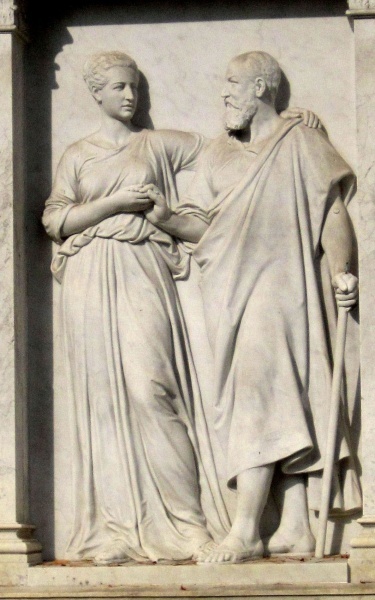 Zweimal Marie und Eduard Lippert - als Relief und auf einer Fotografie (aus: Reisebriefe, wie Anm. 3, Titelseite)