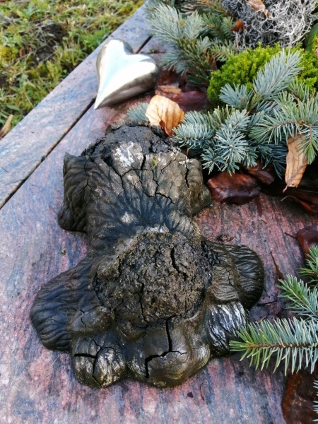 Ein schlafender Hund auf dem Stuttgarter Pragfriedhof