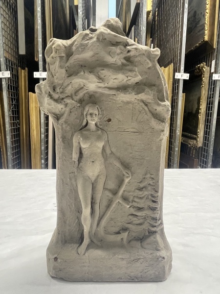 Tonmodell für die Grabplastik Själander (erste Version), Länsmuseet Gävleborg, Fotografie 2024 © Lena Rebekka Rehberger (7)